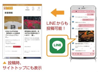 ニュースLINE投稿機能